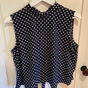 robert rodriguez backless top. Size M. Navy and White Polka Dot